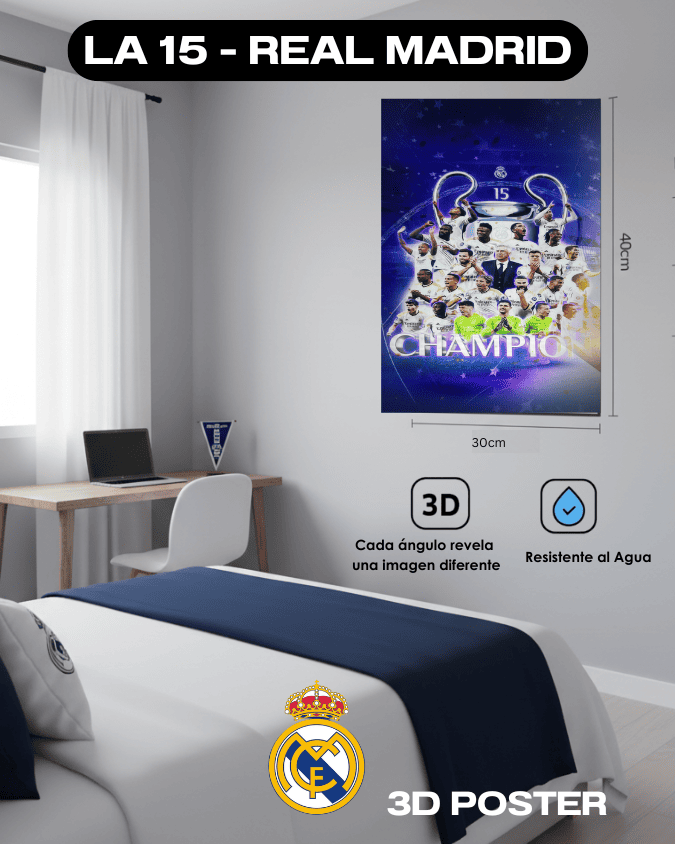 PÓSTER 3D - LA 15! REAL MADRID